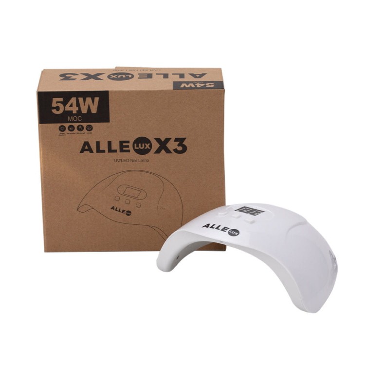 Lampa do paznokci UVLED 54W do lakierów hybrydowych AlleLux X3 z zasilaczem i kablem USB Biała (1).jpg
