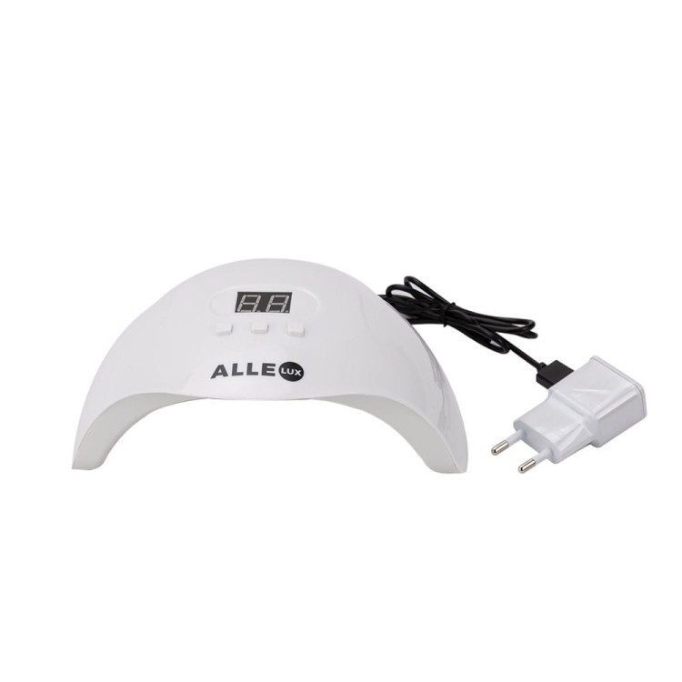 Lampa do paznokci UVLED 54W do lakierów hybrydowych AlleLux X3 z zasilaczem i kablem USB Biała (6).jpg