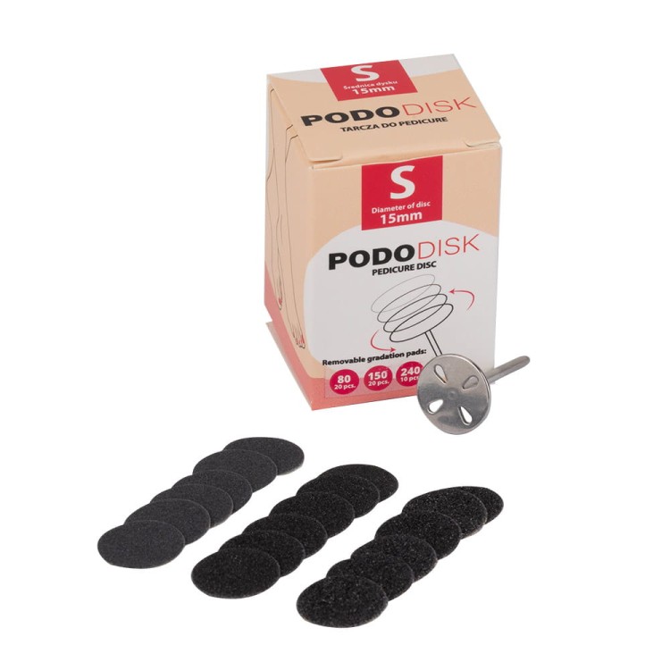 Dysk tarcza do pedicure Pododisk zestaw trzpień dysk + nakładki tarcze wymienne S 15 mm (1).jpg
