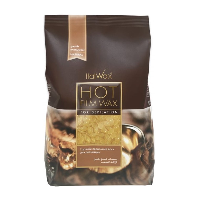Wosk twardy w dropsach niskotemperaturowy ItalWax Natural Film Wax do depilacji bezpaskowej 500 g (1).jpg