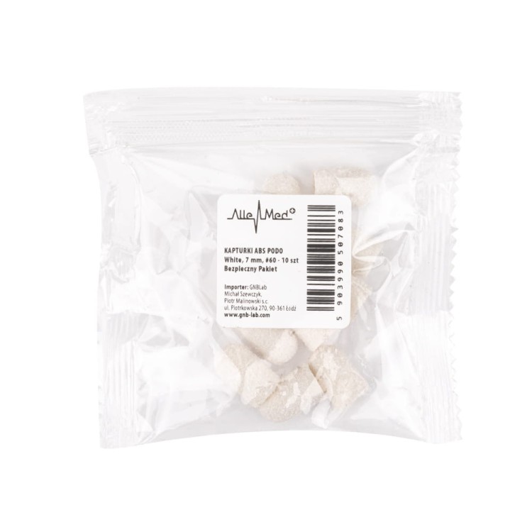 Kapturki ścierne do pedicure 7 mm gradacja 60 10 szt ABS Podo Biały White (1).jpg