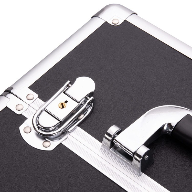 Kuferek kosmetyczny XXXL 4w1 walizka kosmetyczna na kółkach obrotowych 360 - Czarny gładki ze srebrnymi okuciami (4).jpg