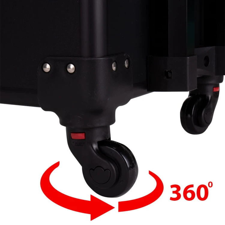 Kuferek kosmetyczny XXXL 4w1 walizka kosmetyczna na kółkach obrotowych 360 - Czarny gładki z czarnymi okuciami (4).jpg