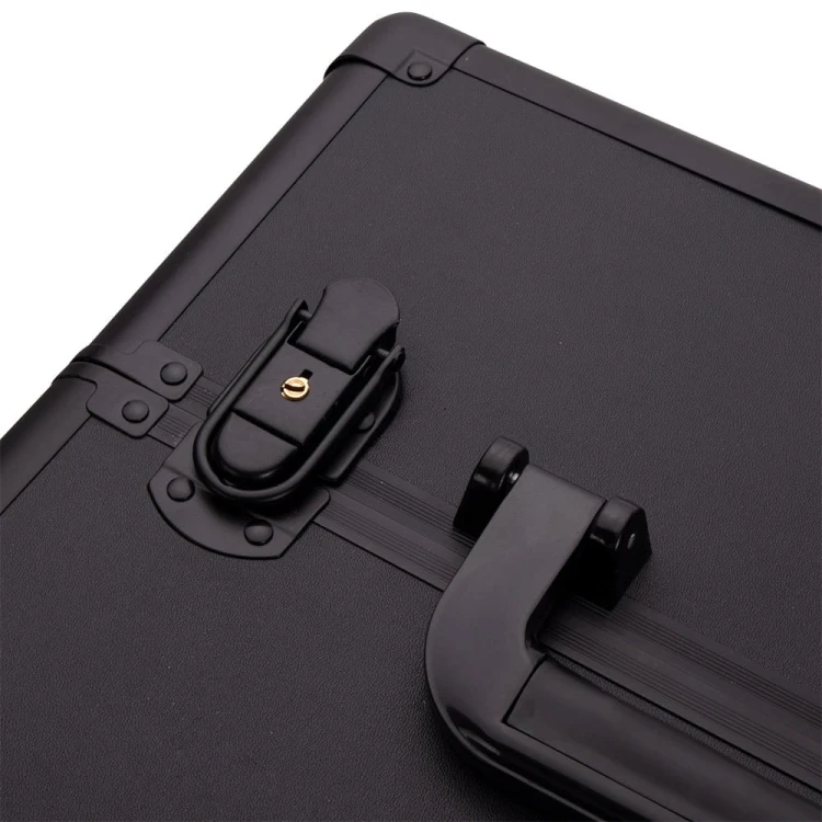 Kuferek kosmetyczny XXXL 4w1 walizka kosmetyczna na kółkach obrotowych 360 - Czarny gładki z czarnymi okuciami (5).jpg