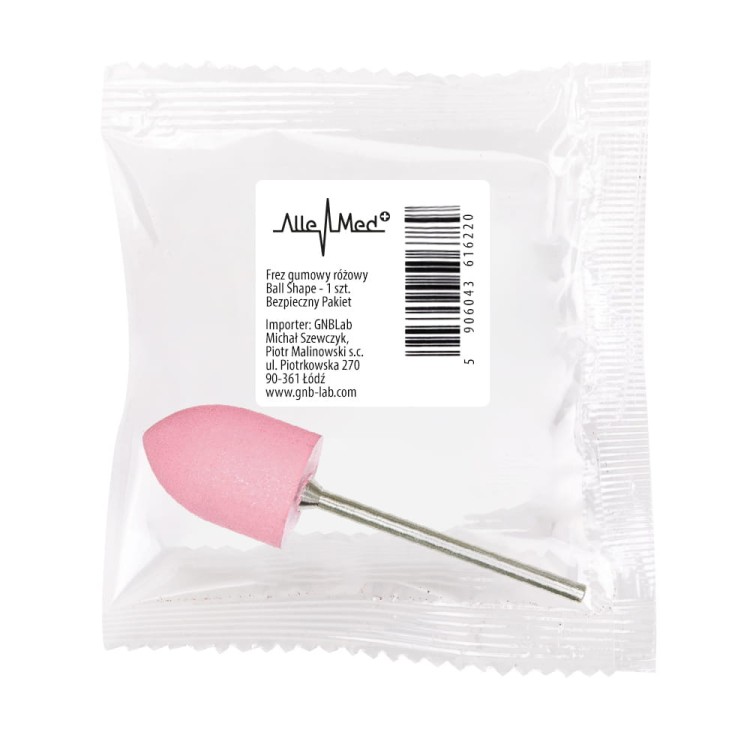 Frez gumowy różowy ball shape srebrny trzpień .jpg