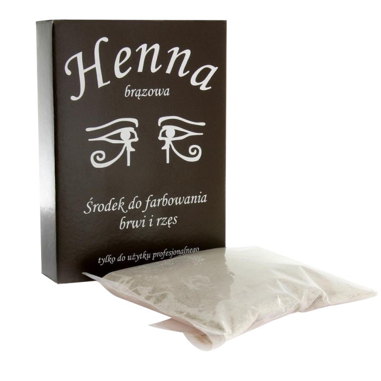 Henna szczecińska w proszku do farbowania brwi i rzęs - brązowa - 25g.jpg