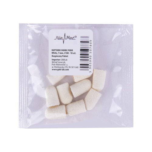 Kapturek kapturki ścierne do pedicure Fabric PODO White Biały 7mm 10 sztuk gradacja 180.jpg