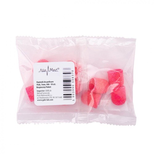 Kapturki do pedicure 7 mm gradacja 80 10 szt Fabric Podo AlleMed Różowy Pink.jpg