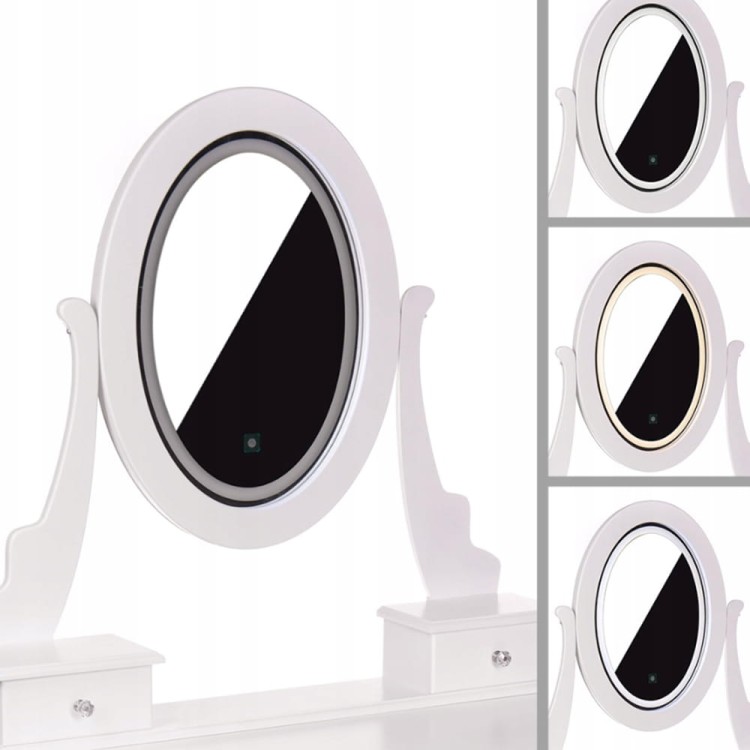 Toaletka biała KARI lustro LED + taboret (6).jpg