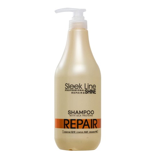 Szampon do włosów zniszczonych i suchych Stapiz Sleek Line Repair z jedwabiem 1000 ml.jpg