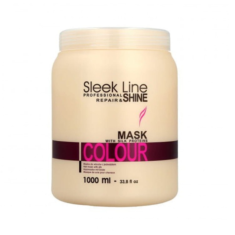 Maska do włosów z jedwabiem Stapiz Sleek Line Colour 1000 ml.jpg
