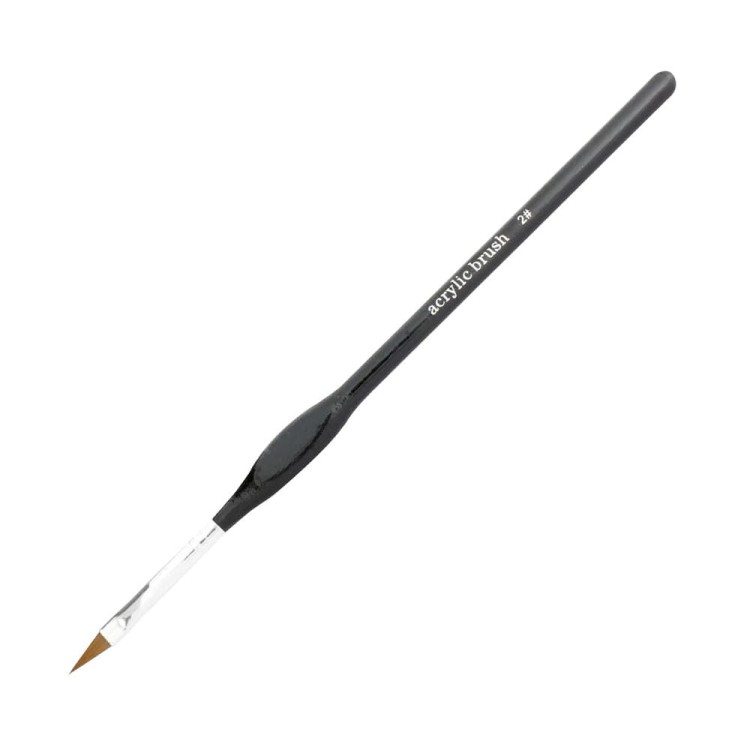 Pędzelek do akrylu drewniany czarny ergonomiczny uchwyt naturalne włosie 8mm Nr 2.jpg