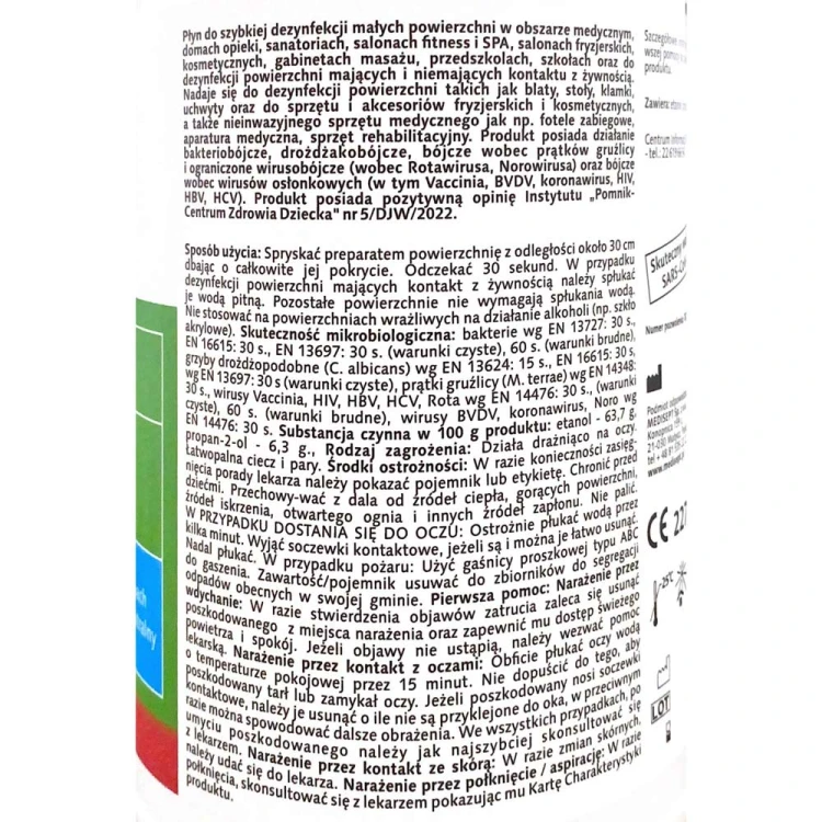 Płyn do dezynfekcji powierzchni ze spryskiwaczem Medisept Velox Spray Neutral 1000 ml (1).jpg