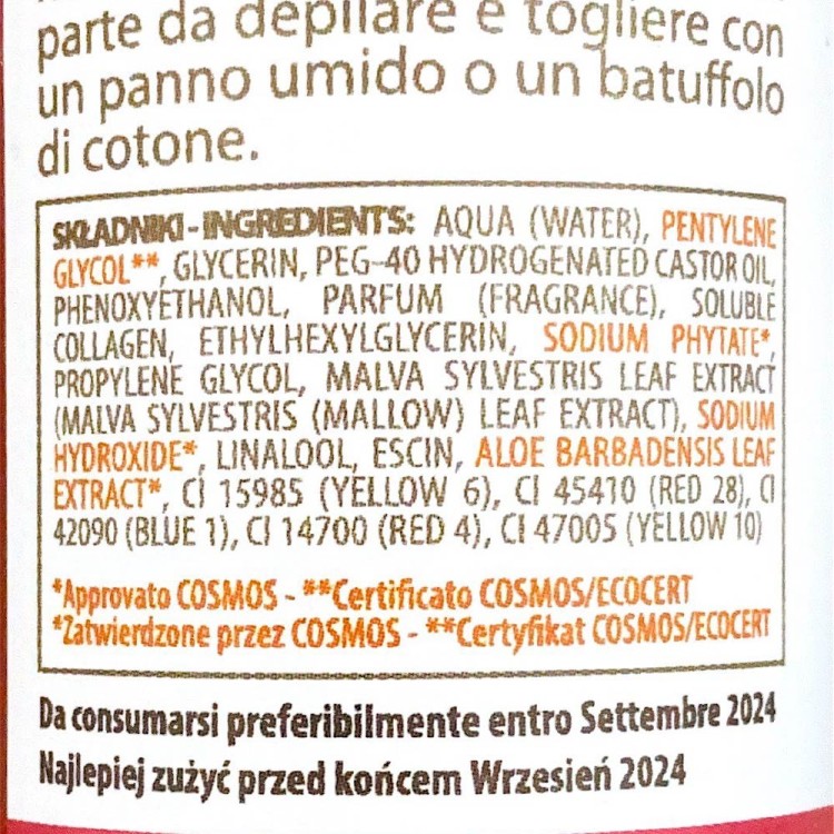 Lotion przed depilacją o działaniu oczyszczającym Arcocere truskawkowy 150 ml.jpg