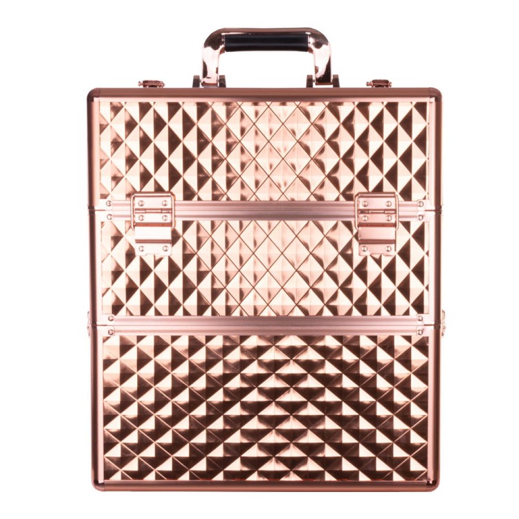 Kuferek kosmetyczny XXL dwuczęściowy na lampę i frezarkę Diamond 3D rose golden okucia rose golden (2).jpg
