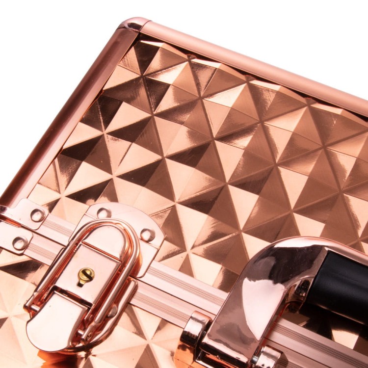 Kuferek kosmetyczny XXL dwuczęściowy na lampę i frezarkę Diamond 3D rose golden okucia rose golden (3).jpg