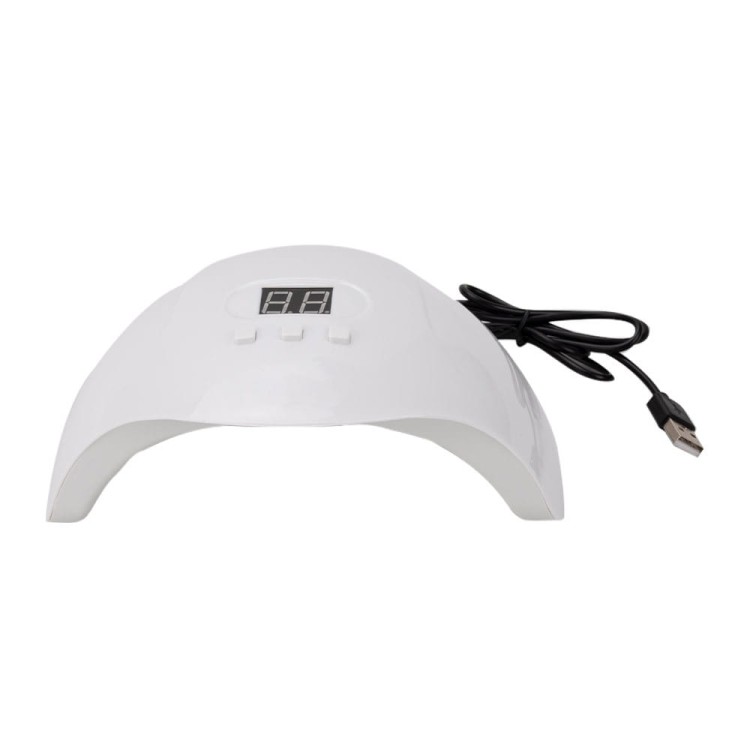 Lampa do paznokci UVLED 54W do lakierów hybrydowych No Name bez logo X3 z kablem USB Biała (6).jpg