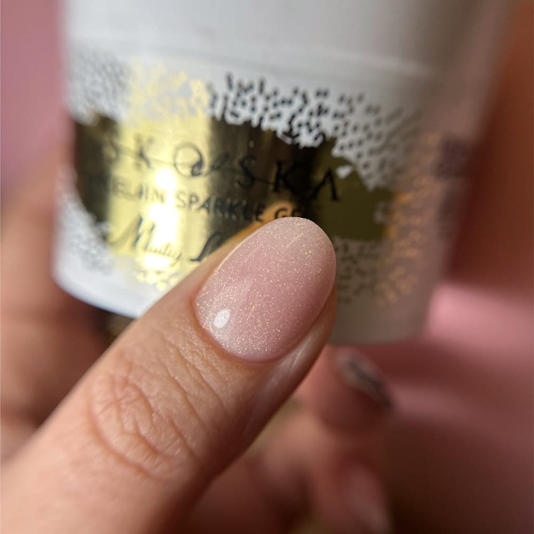 Żel budujący do paznokci Porcelain Sparkle Gel Laskovska light nude MollyLac 15g (4).jpg