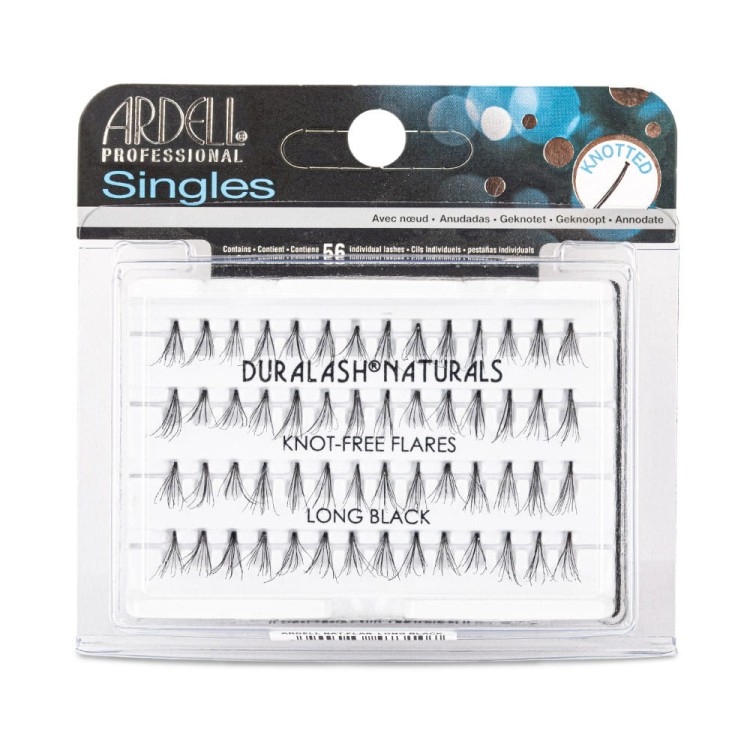 Kępki rzęs Ardell Singles Duralash Naturals Knot-Free Flares Long Black 56szt (1).jpg