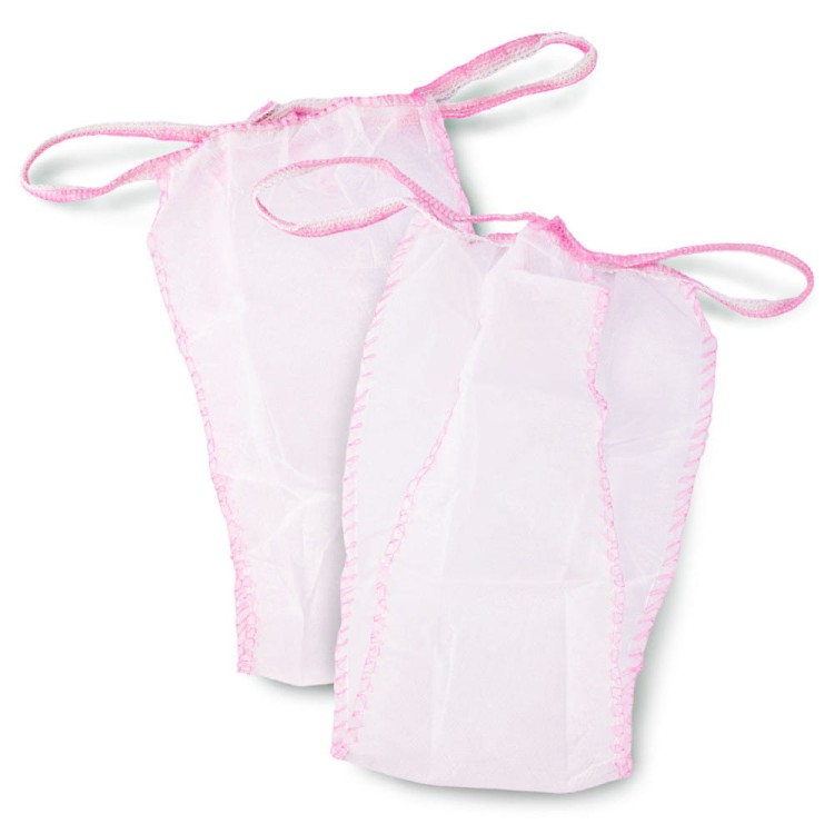 Stringi kosmetyczne jednorazowe białe różowa lamówka AlleMed 10 szt (1).jpg