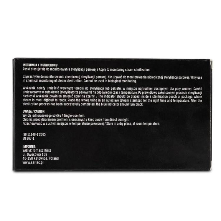 Paski do kontroli sterylizacji parowej Saltec klasa IV 2x200 szt.jpg