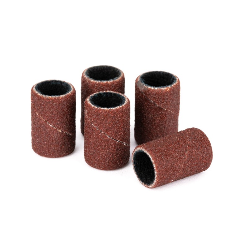 KAPTURKI DO MANICURE I PEDICURE MANDRELE NAKŁADKI ŚCIERNE CYLINDER 6MM GRADACJA 180 ALLEMED BRĄZOWE 50SZT 2.jpg