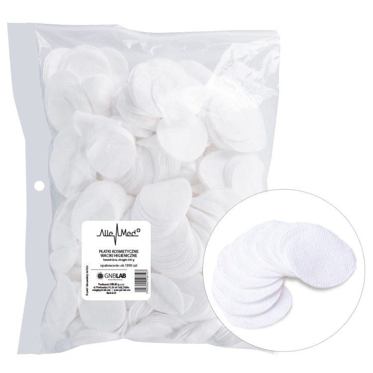 Płatki kosmetyczne waciki higieniczne bawełniane okrągłe 500 g ok.1000 sztuk.jpg