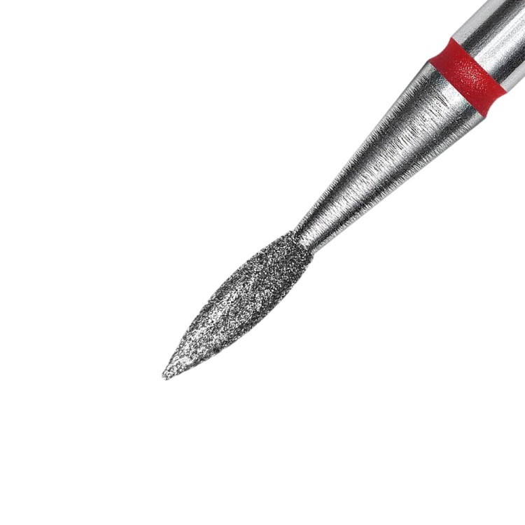 Frez diamentowy płomień ostry czerwony Staleks Expert średnica 2,3 mm część pracująca 8 mm 2.jpg