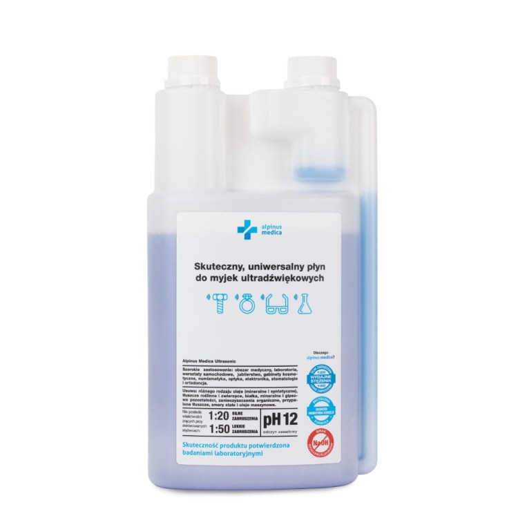 Płyn do myjek ultradźwiękowych Alpinus Medica Ultrasonic 1000ml 1.jpg