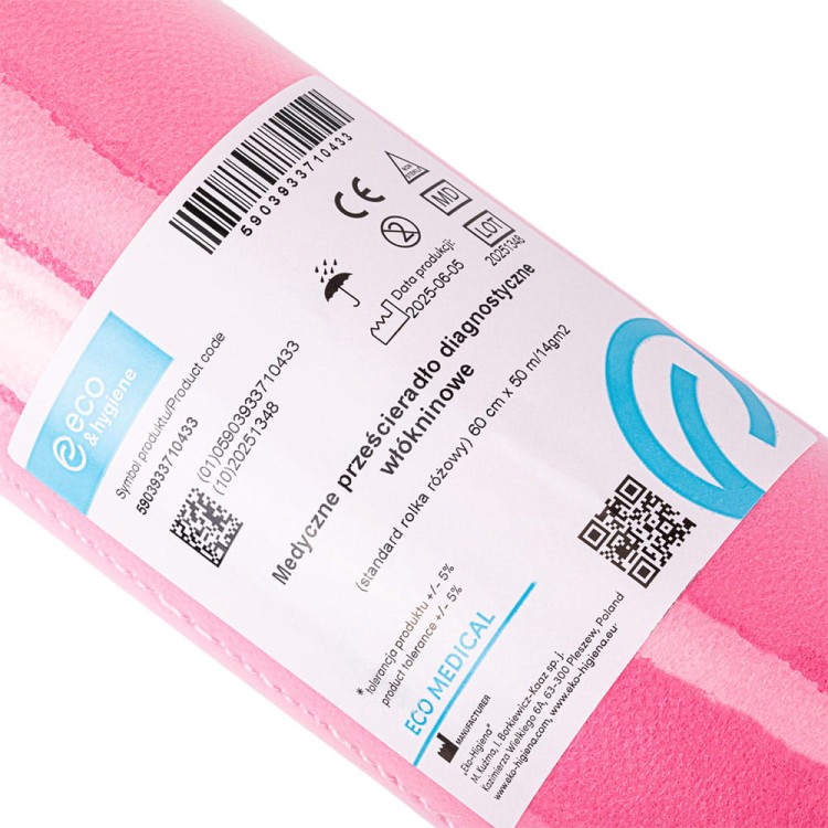 Medyczne prześcieradło diagnostyczne włókninowe Eco&Hygiene 60 cm x 50 m różowe (3).jpg