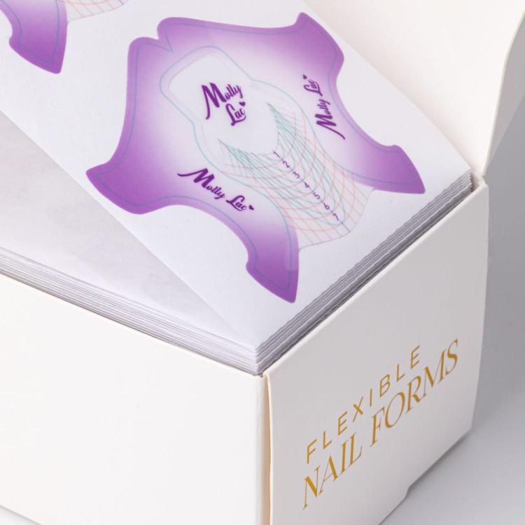 Szablony formy do przedłużania paznokci MollyLac Flexible fioletowe 500szt 4.jpg