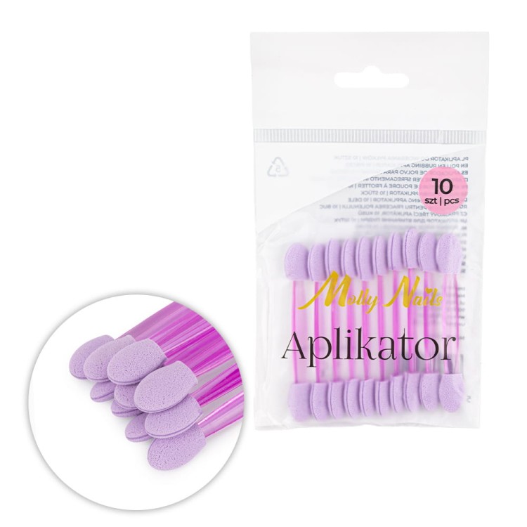 Aplikator pacynka do wcierania pyłków Molly Nails fioletowy 10 szt 1.jpg