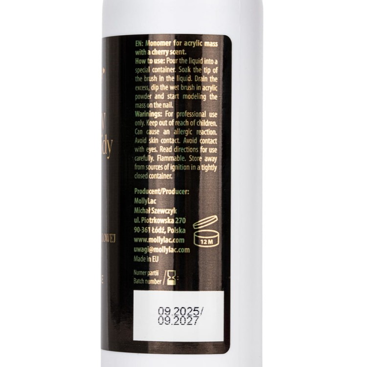Liquid do akrylu monomer MollyLac Cherry Cherry Lady o zapachu wiśni 100 ml 4.jpg
