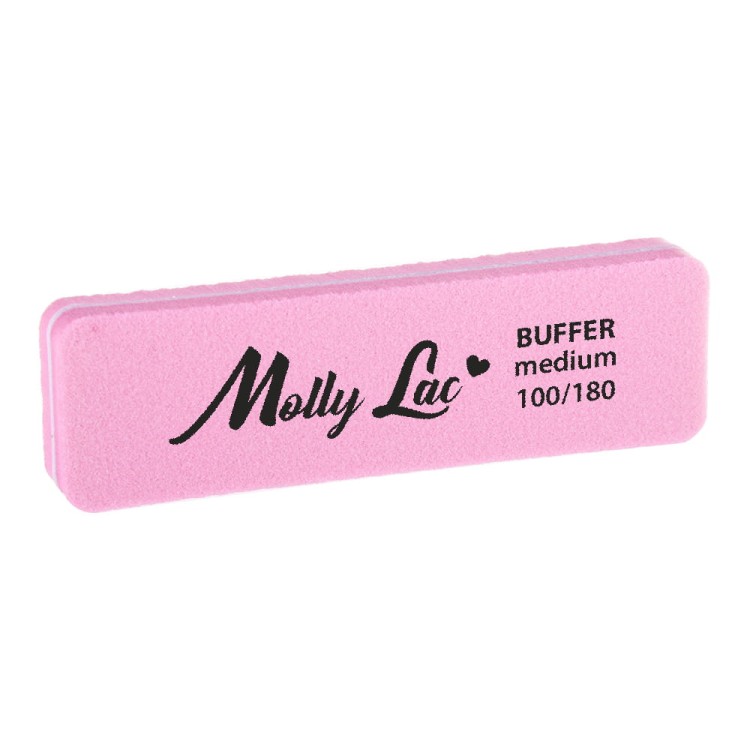 Polerka dwustronna Buffer mini szeroka Medium 100 180 różowa MollyLac 1.jpg