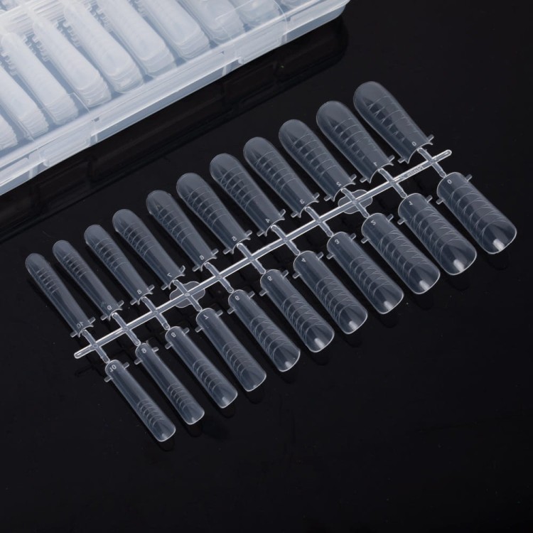 Górne formy do paznokci dualformy do żelu akrylożelu akrylu kwadrat z podziałką Molly Nails 220 szt model PH-68 3.jpg