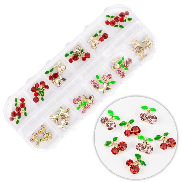 Ozdoby do paznokci Molly Nails kasetka z cyrkoniami wiśnie 36 szt 1.jpg