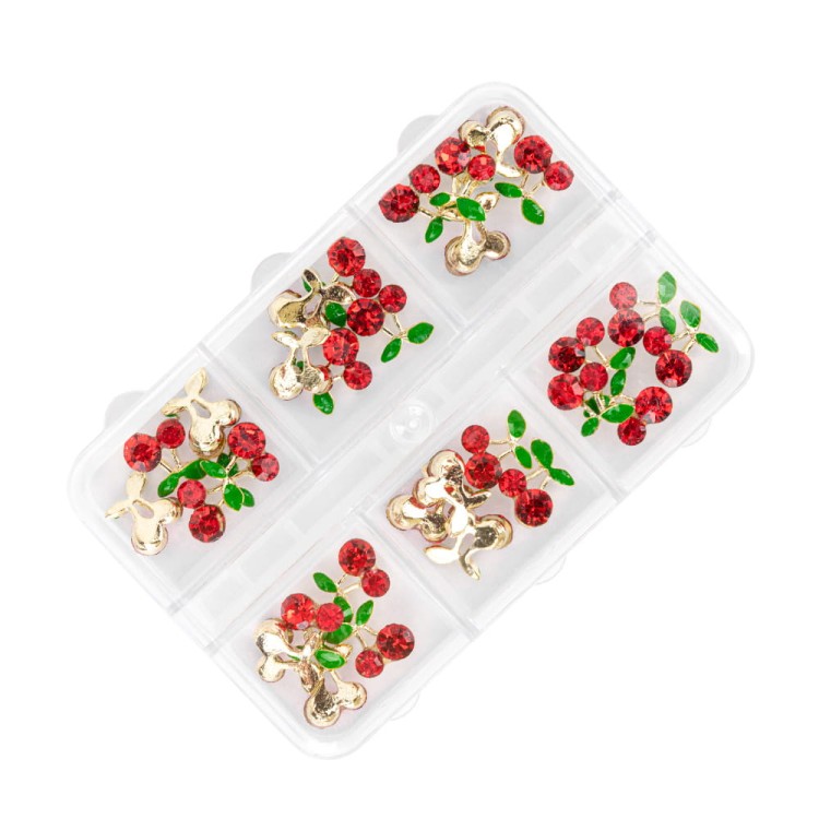 Ozdoby do paznokci kasetka z cyrkoniami wiśnie 30 szt 4.jpg