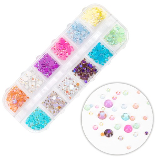 Ozdoby do paznokci Molly Nails kasetka kamyki mix kolorów 1000 szt 1.jpg