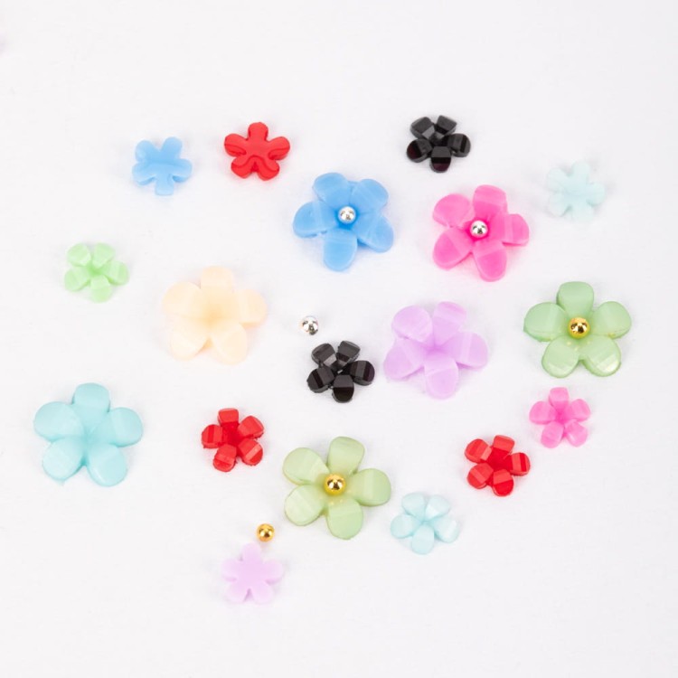 Ozdoby do paznokci Molly Nails akrylowe kwiatki mix kolorów ok. 300 sztuk kasetka Nr 1 2.jpg