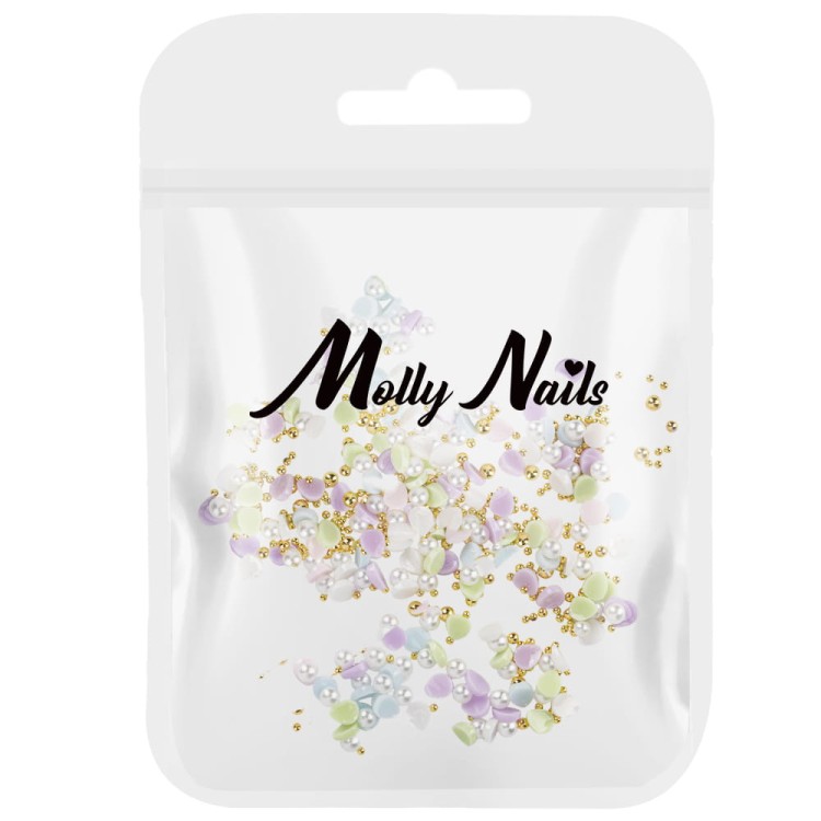 OZDOBY DO PAZNOKCI MOLLY NAILS KWIATKI AKRYLOWE MIX KOLORÓW 150SZT KULKI NR 2 3.jpg