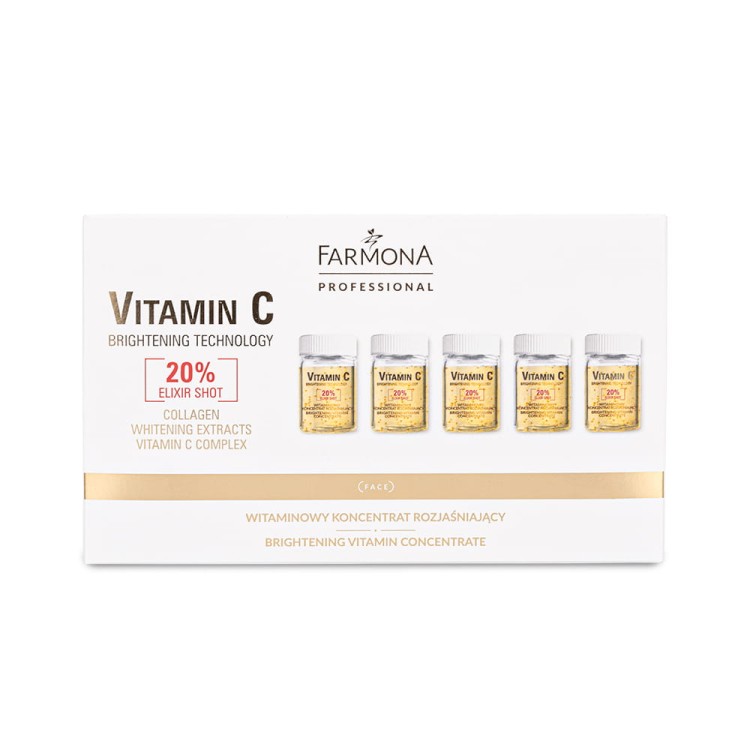 Witaminowy koncentrat rozjaśniający Farmona Vitamin C 20% elixir shot 25 ml 1.jpg