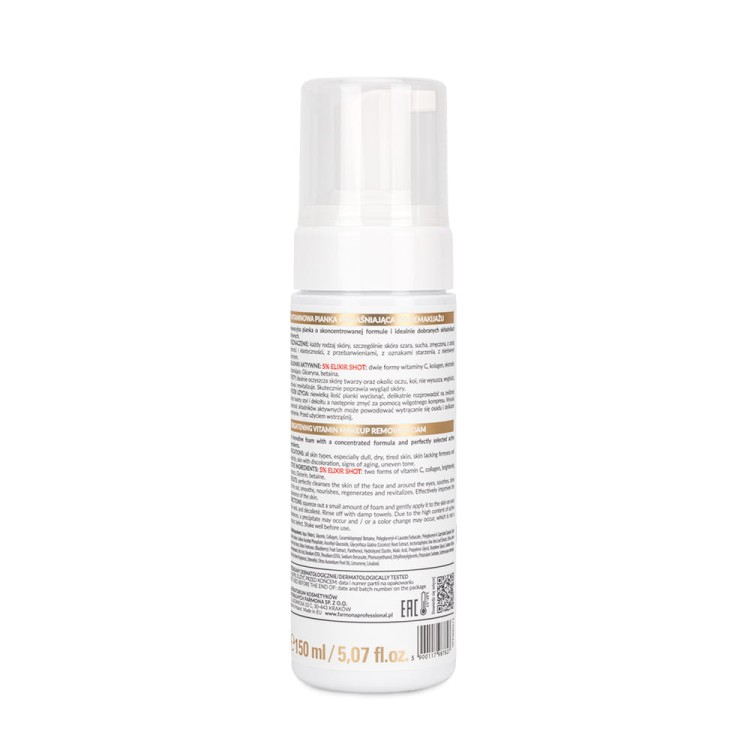 Witaminowa pianka rozjaśniająca do demakijażu Farmona Vitamin C 5% elixir shot 150ml 3.jpg