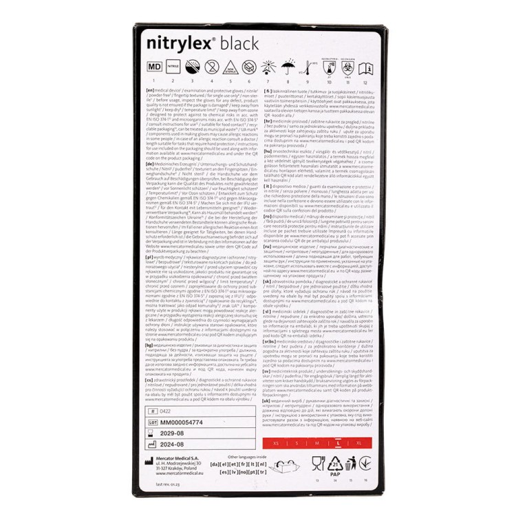 Rękawiczki jednorazowe nitrylowe diagnostyczne i ochronne Mercator rozmiar L czarne 100 szt 3.jpg