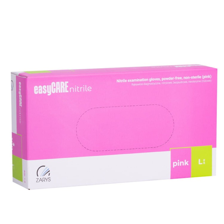 Rękawiczki jednorazowe nitrylowe diagnostyczne i ochronne Easycare nitrile Pink rozmiar L różowe 100 szt (2).jpg