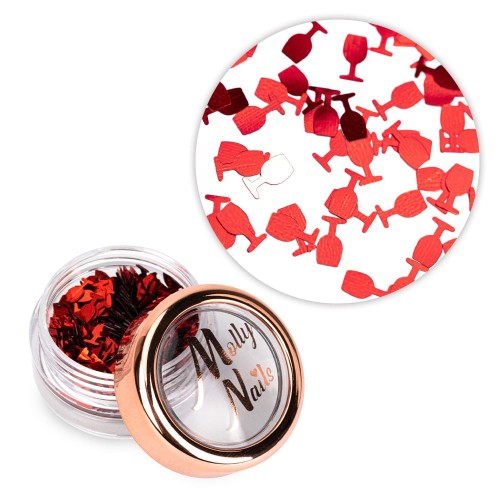 Ozdoba do paznokci Molly Nails kieliszki czerwone 2g 1.jpg