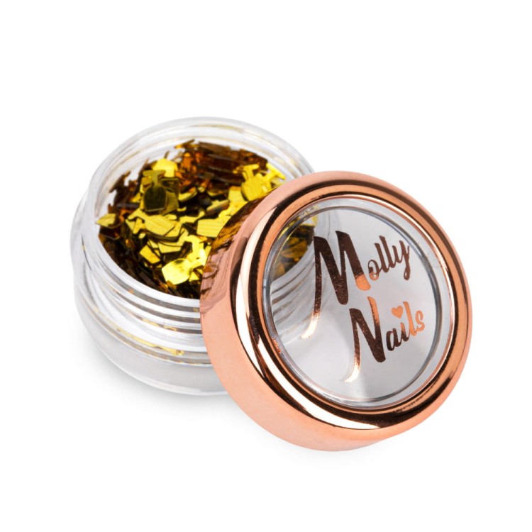Ozdoba do paznokci Molly Nails kieliszki złote holo 2g 5.jpg