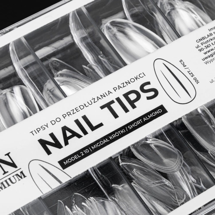 TIPSY DO PRZEDŁUŻANIA PAZNOKCI NAIL TIPS MODEL 2 10 MIGDAŁ KRÓTKI 100SZT 2.jpg