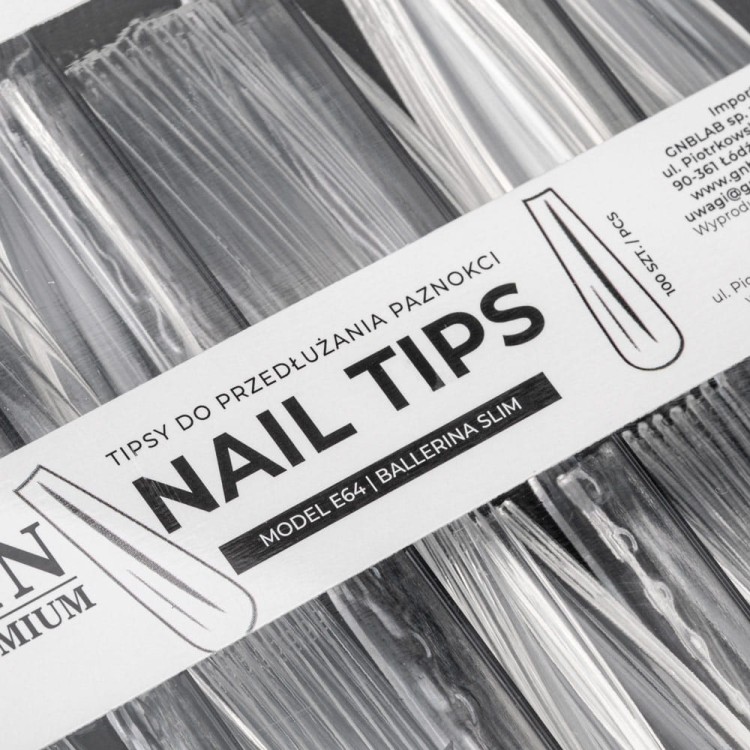 TIPSY DO PRZEDŁUŻANIA PAZNOKCI NAIL TIPS MODEL E64 BALLERINA SLIM 100SZT 2.jpg