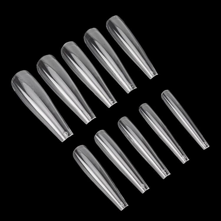 TIPSY DO PRZEDŁUŻANIA PAZNOKCI NAIL TIPS MODEL E64 BALLERINA SLIM 100SZT 3.jpg