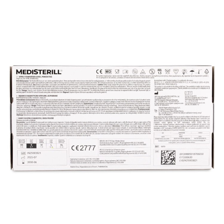 Rękawiczki jednorazowe nitrylowe diagnostyczne bezpudrowe black Medisterill S 100szt 5.jpg